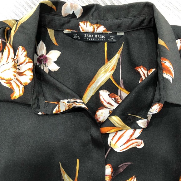 Zara Floral Button-down Blouse - Picture 2 of 3
